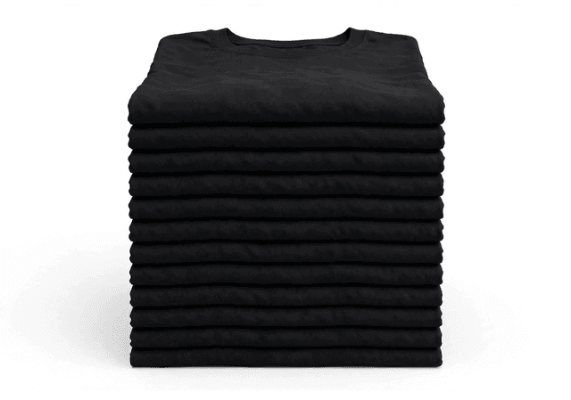 Plain Black Round Neck T-Shirt - Premium Quality - 400 GHC Per Dozen